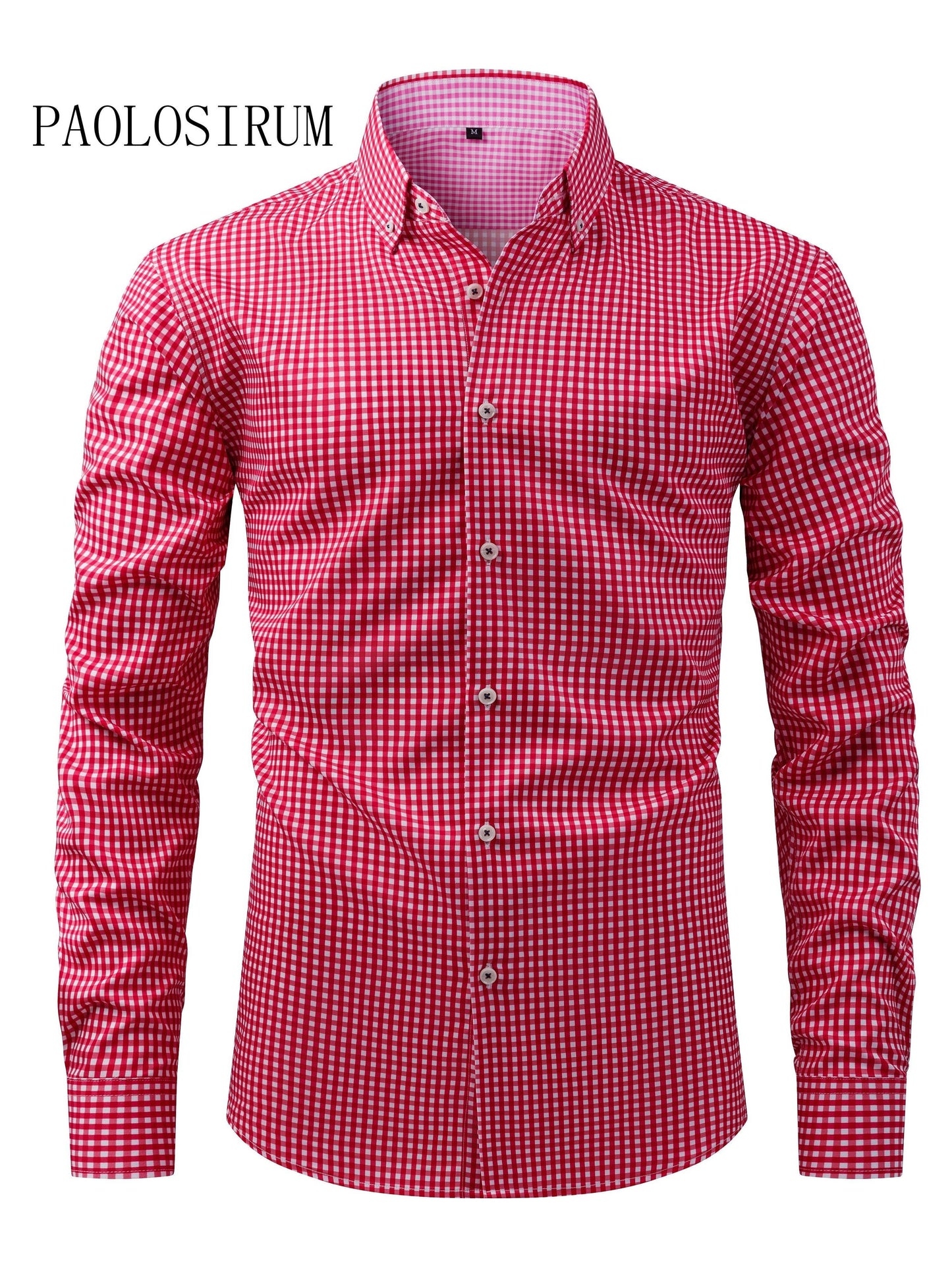 Classic Style Men's Plaid Pattern Dress Shirt