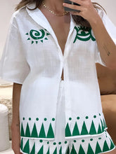 Printed Button Down Shirt and Shorts Set - MyEmpired