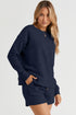 Double Take Full Size Texture Long Sleeve Top and Drawstring Shorts Set - MyEmpired