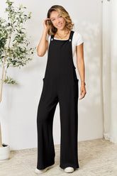 Double Take Full Size Wide Strap Overall with Pockets - MyEmpired