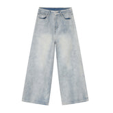 Washed Straight Leg Jeans - MyEmpired