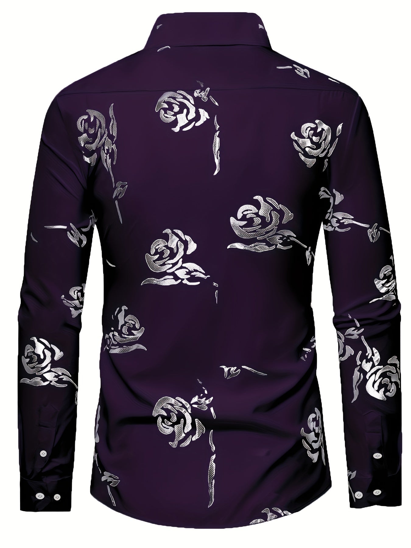 Floral Print Men's Formal Long Sleeve Shirt