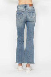 Judy Blue Full Size Tummy Control Back Embroidered Pocketed Bootcut Jeans Plus Size - MyEmpired