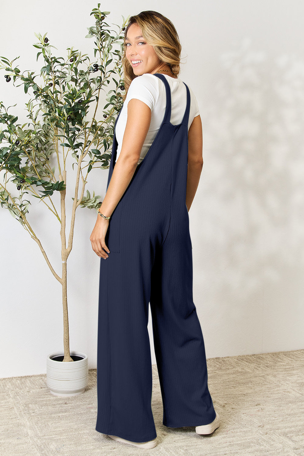 Double Take Full Size Wide Strap Overall with Pockets - MyEmpired