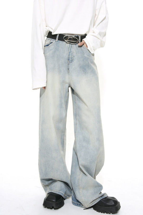 Washed Straight Leg Jeans - MyEmpired