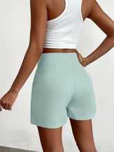 Fake Buttons High Waist Shorts, Elegant Loose Fit Shorts For Spring & Summer, Women&