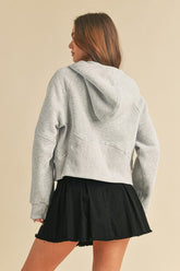 Aemi + Co Half Zip Raglan Sleeve Hoodie with Kangaroo Pocket - MyEmpired