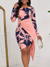 Floral Print Crew Neck Dress - MyEmpired