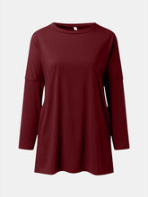 Full Size Round Neck Long Sleeve T-Shirt - MyEmpired