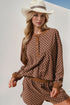 Double Take Checkered Half Button Top and Shorts Set - MyEmpired