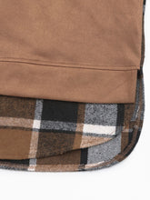 Perfee Drawstring Slit Plaid Long Sleeve Hoodie - MyEmpired