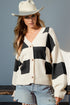 Double Take Full Size Checkered Dropped Shoulder Cardigan - MyEmpired