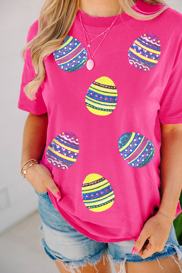 Sequin Easter Egg Short Sleeve T-Shirt - MyEmpired