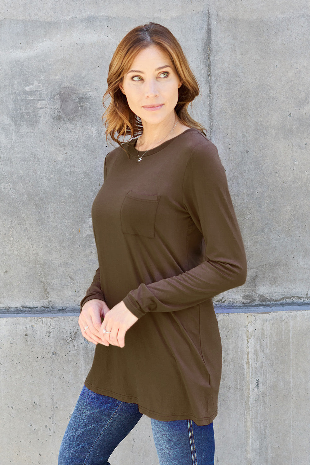 Basic Bae Full Size Round Neck Long Sleeve Top - MyEmpired