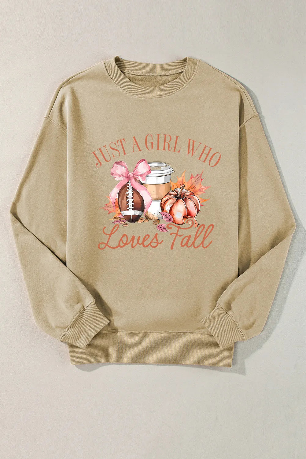 Graphic Round Neck Long Sleeve Sweatshirt - MyEmpired