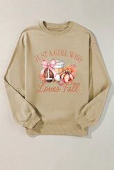 Graphic Round Neck Long Sleeve Sweatshirt - MyEmpired