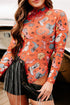 Printed Mock Neck Long Sleeve Bodysuit - MyEmpired