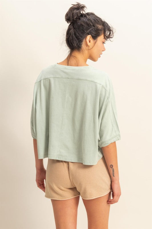 HYFVE Lightweight Round Neck Batwing Sleeve T-Shirt - MyEmpired