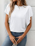 Round Neck Flutter Sleeve T-Shirt - MyEmpired