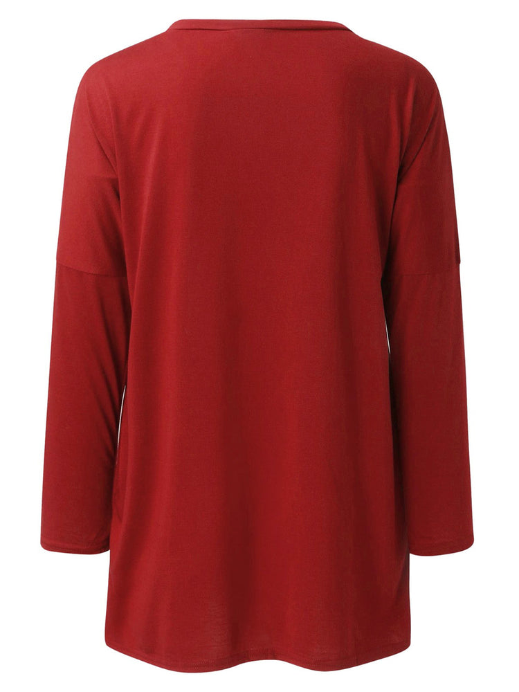 Full Size Round Neck Long Sleeve T-Shirt - MyEmpired