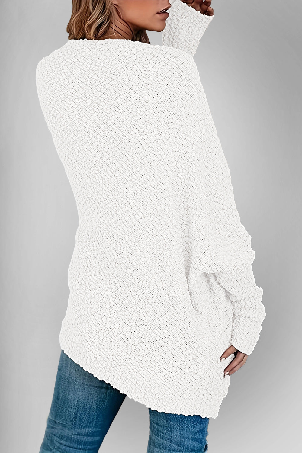 Double Take Pocketed Open Front Long Sleeve Cardigan - MyEmpired