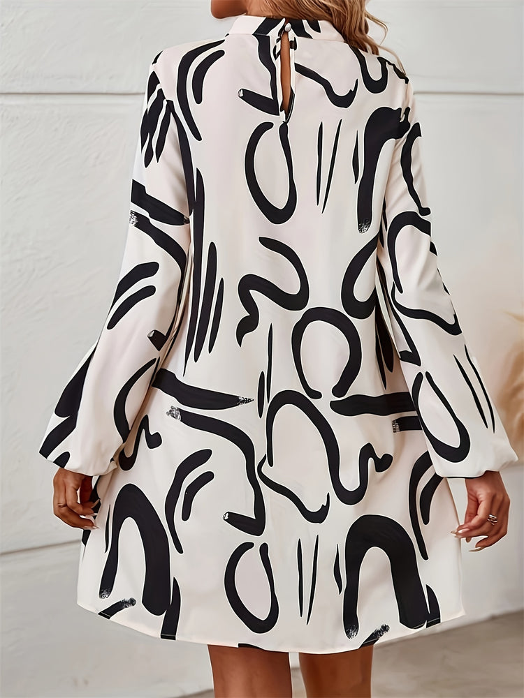 Brush Crew Neck Loose Dress - MyEmpired