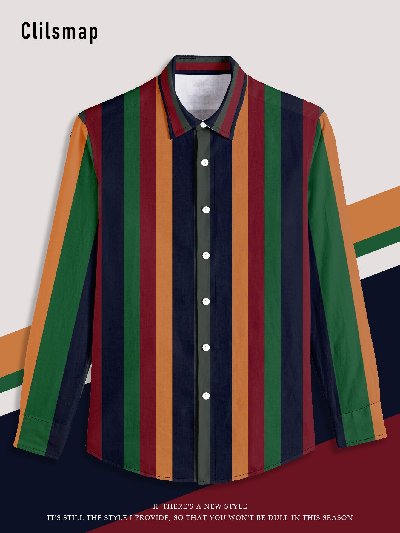 Men's Colorful Stripe Graphic Print Shirt