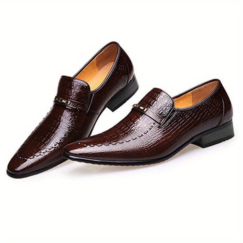 Men's Classic Faux Leather Penny Loafers - Slip-On, Wear-Resistant Dress Shoes for Business & Casual Wear