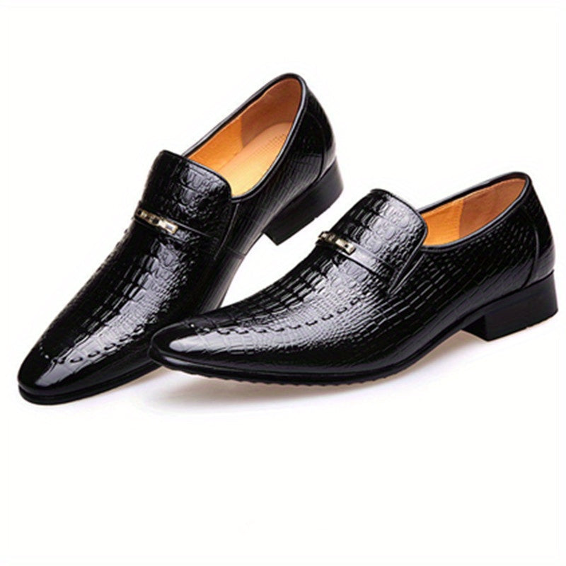 Men's Classic Faux Leather Penny Loafers - Slip-On, Wear-Resistant Dress Shoes for Business & Casual Wear