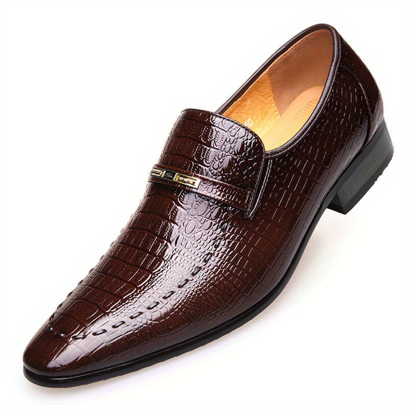 Men's Classic Faux Leather Penny Loafers - Slip-On, Wear-Resistant Dress Shoes for Business & Casual Wear