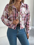 Plaid Button Up Long Sleeve Jacket - MyEmpired