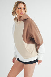 Aemi + Co Color Block Hoodie with Kangaroo Pocket - MyEmpired