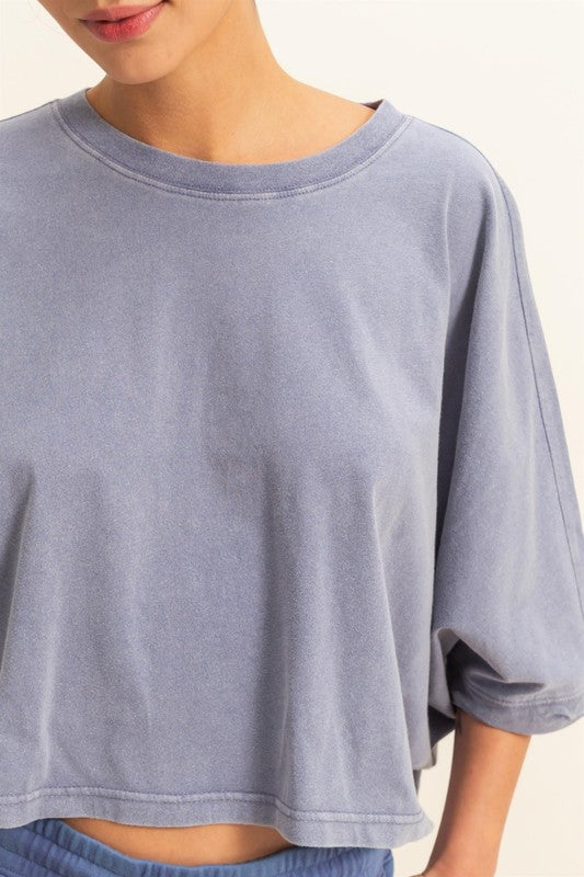 HYFVE Lightweight Round Neck Batwing Sleeve T-Shirt - MyEmpired