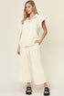 Double Take Texture Ruffle Short Sleeve Top and Drawstring Wide Leg Pants Set - MyEmpired