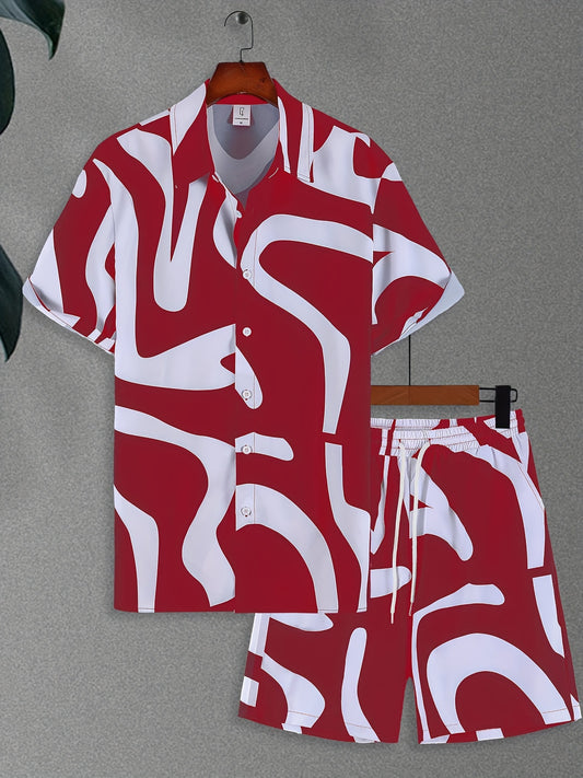 Designed Print 2pcs Men's Summer