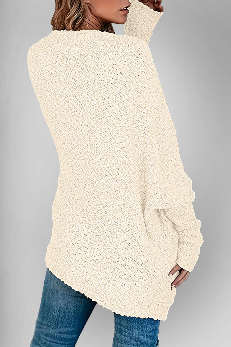 Double Take Pocketed Open Front Long Sleeve Cardigan - MyEmpired
