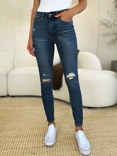 Judy Blue Full Size Mid Waist Distressed Slim Jeans - MyEmpired