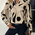 Geo Print V Neck Blouse - MyEmpired
