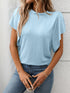 Round Neck Flutter Sleeve T-Shirt - MyEmpired