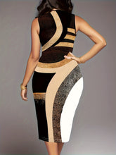 Color Block Sheath Tank Dress - MyEmpired