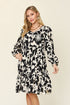 Double Take Full Size Printed Ruffle Hem Dress with Pocket - MyEmpired