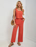 Square Neck Tank and Wide Leg Pants Set - MyEmpired