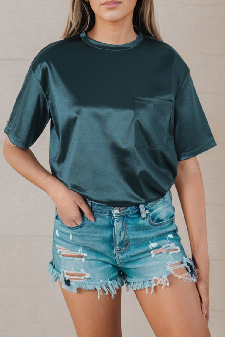 Round Neck Dropped Shoulder Top - MyEmpired