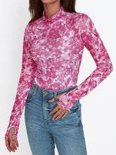 Floral Mock Neck Long Sleeve T-Shirt - MyEmpired