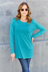 Basic Bae Full Size Round Neck Long Sleeve Top - MyEmpired