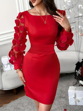 Applique Tie Back Slim Dress - MyEmpired