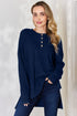 Basic Bae Full Size Ribbed Half Button Long Sleeve High-Low T-Shirt - MyEmpired