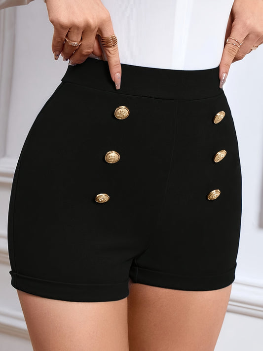 Double Breasted High Waist Shorts