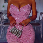 2 Pcs Sequined Tube Top & Skirt Outfit - MyEmpired