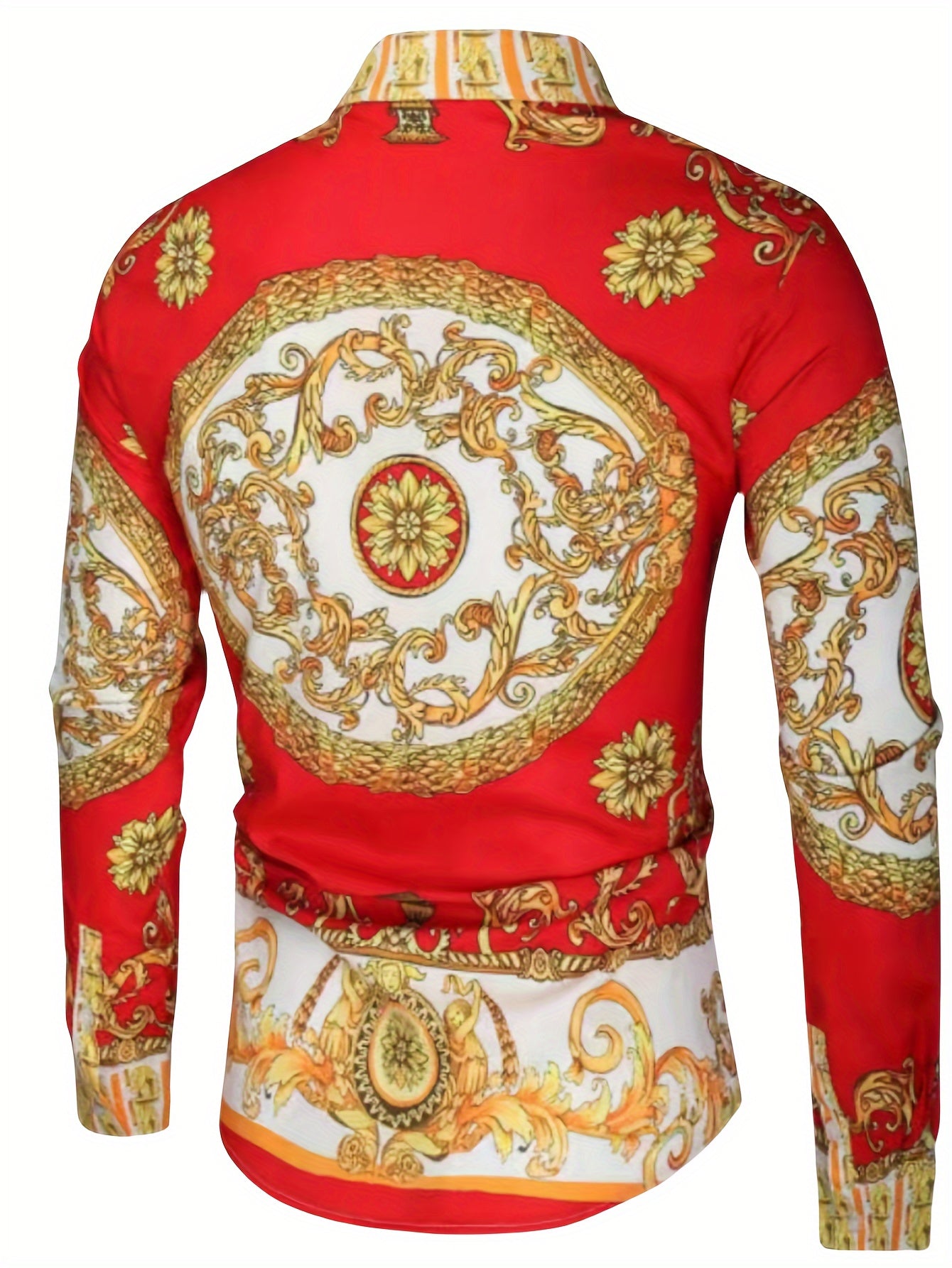 Baroque Style Pattern Men's Long Sleeve